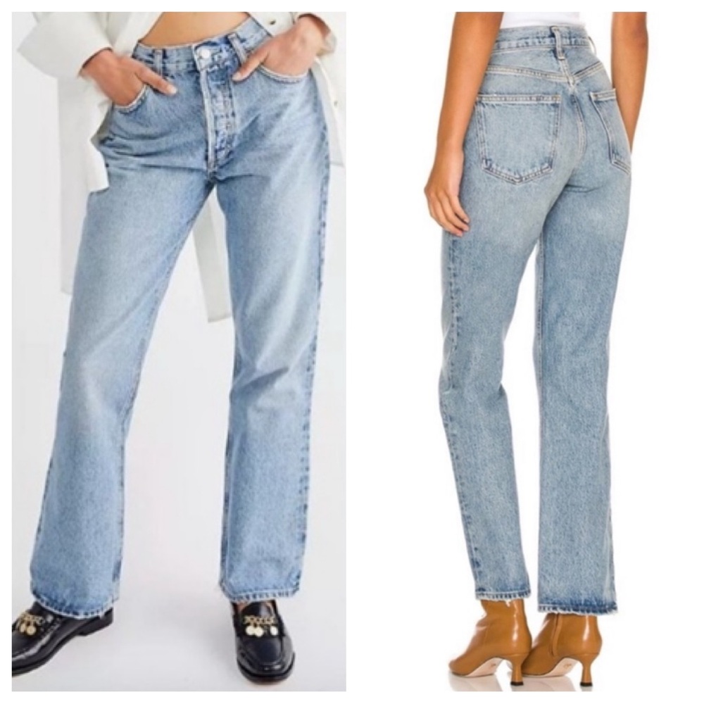 NEW Agolde Mid Rise Relaxed Boot Organic Straight Denim Jeans Bootcut Cut 28 6 8